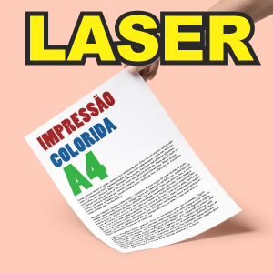 IMPRESSÃO A4 COLORIDO LASER SULFITE 75GR A4 210X297 MM 4X0 COLORIDA  SEM ACABAMENTO 
